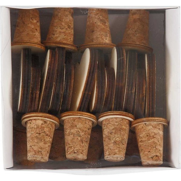 Korken mit Holzherz - 12 Stk Korken mit Holzherz - 12 Stk