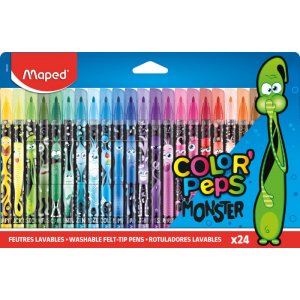 Faserstiftset - Maped - Color'Peps "Long Life" 24 abwaschbare Bleistifte mit Monstermotiv Faserstiftset - Maped - Color'Peps "Long Life" 24 abwaschbare Bleistifte mit Monstermotiv
