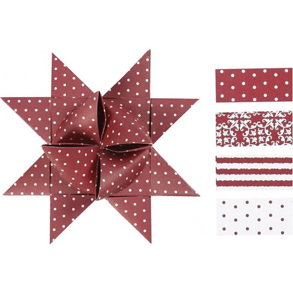 Sternstreifen - rot - weiß - Ø6,5+11,5 cm - 60 Streifen Sternstreifen - rot - weiß - Ø6,5+11,5 cm - 60 Streifen