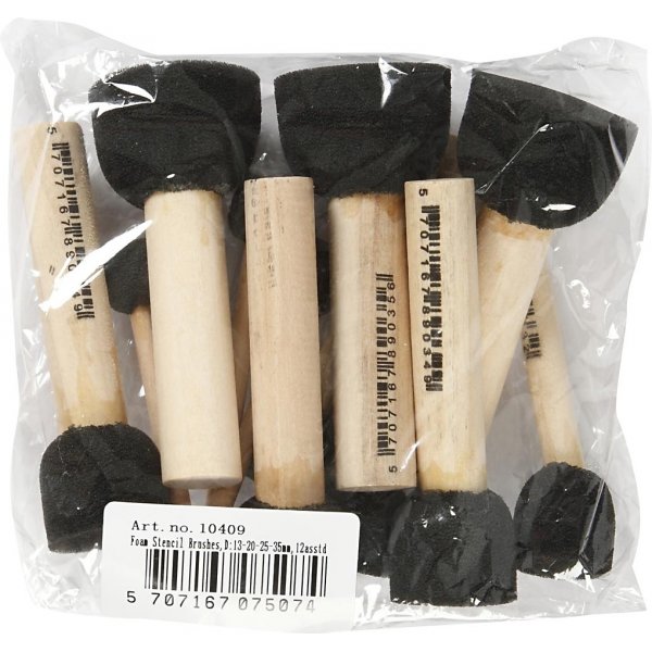 Schaumstoff-Schablonenpinsel - 12 Stück Schaumstoff-Schablonenpinsel - 12 Stück