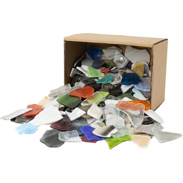 Glasmosaik - gemischte Farben - Inhalt kann variieren - 15-60 mm - 2 kg Glasmosaik - gemischte Farben - Inhalt kann variieren - 15-60 mm - 2 kg