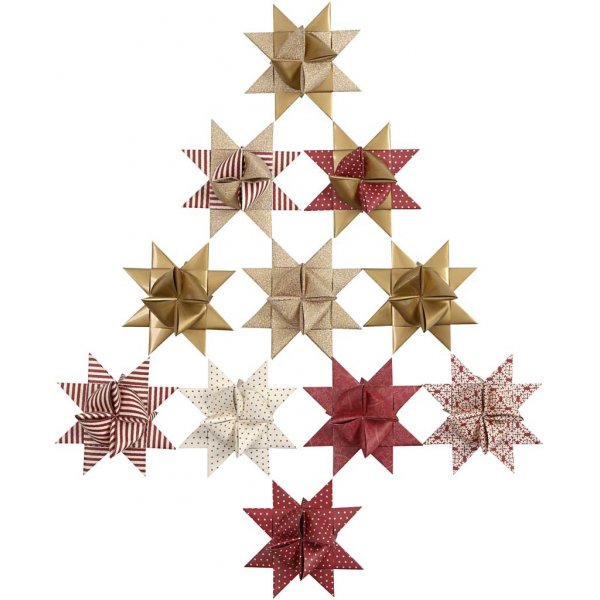 Sternstreifen - rot - weiß - Ø6,5+11,5 cm - 60 Streifen Sternstreifen - rot - weiß - Ø6,5+11,5 cm - 60 Streifen