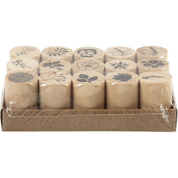 Deco Art Stempelset - Blumen und Blätter - 15-tlg Deco Art Stempelset - Blumen und Blätter - 15-tlg
