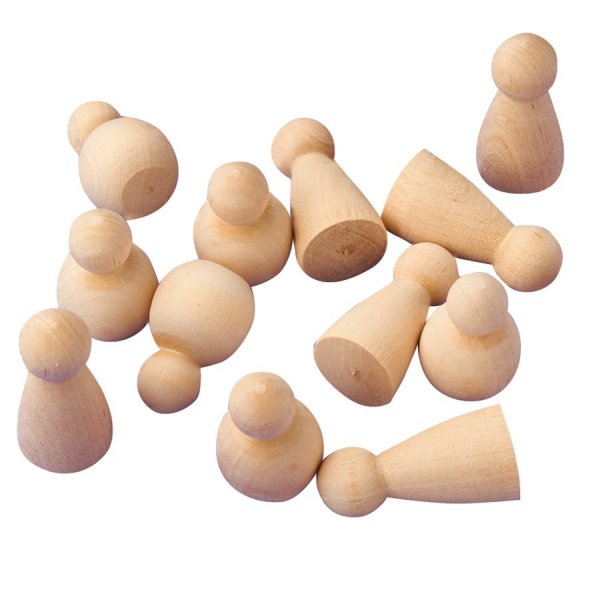 Holzfiguren 50 Stck 40 & 47 mm