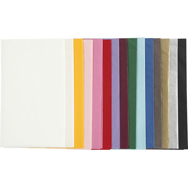 Seidenpapier - gemischte Farben - 50 x 70 cm - 14 g - 15 x 2 Blatt Seidenpapier - gemischte Farben - 50 x 70 cm - 14 g - 15 x 2 Blatt