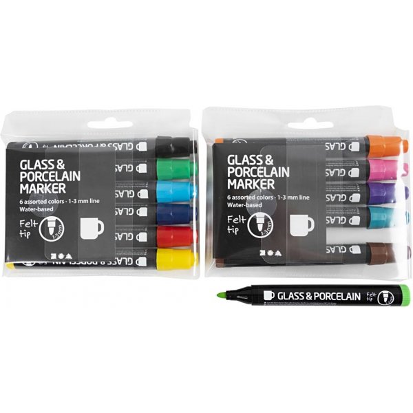 Markierstifte für Glas und Porzellan - halbdeckend - 12 Stk Markierstifte für Glas und Porzellan - halbdeckend - 12 Stk