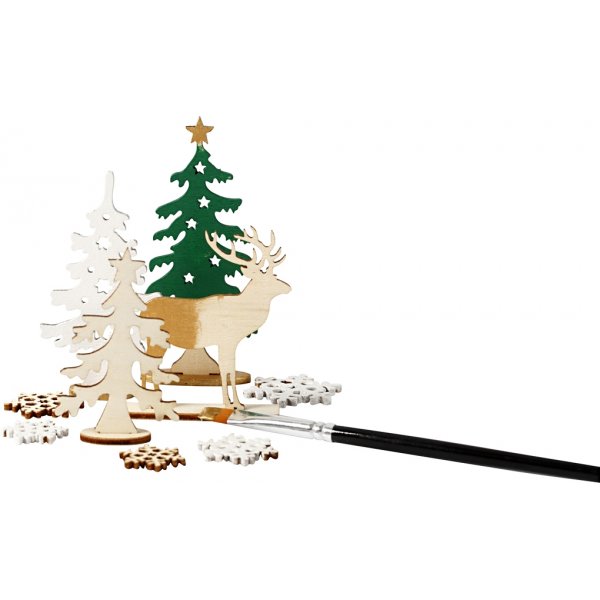 Holzfiguren zum Selbermachen - Wald mit Hirsch Holzfiguren zum Selbermachen - Wald mit Hirsch