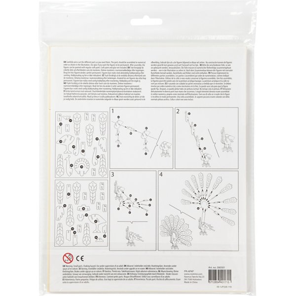 3D-Konstruktionsfigur - Pfau 3D-Konstruktionsfigur - Pfau