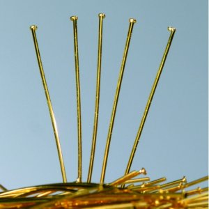 Hutnadeln 30 x 1,5 x 0,75 mm - vergoldet 100 Stk. Hutnadeln 30 x 1,5 x 0,75 mm - vergoldet 100 Stk.