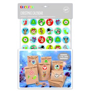 Bastelset Weihnachtskalender, 24 Tüten, 3 Stickerbögen Bastelset Weihnachtskalender, 24 Tüten, 3 Stickerbögen