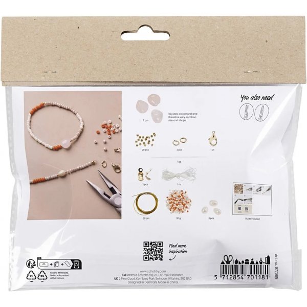 Mini-DIY-Kit Schmuck, Halsketten und Armbänder aus Rosenquarz Mini-DIY-Kit Schmuck, Halsketten und Armbänder aus Rosenquarz