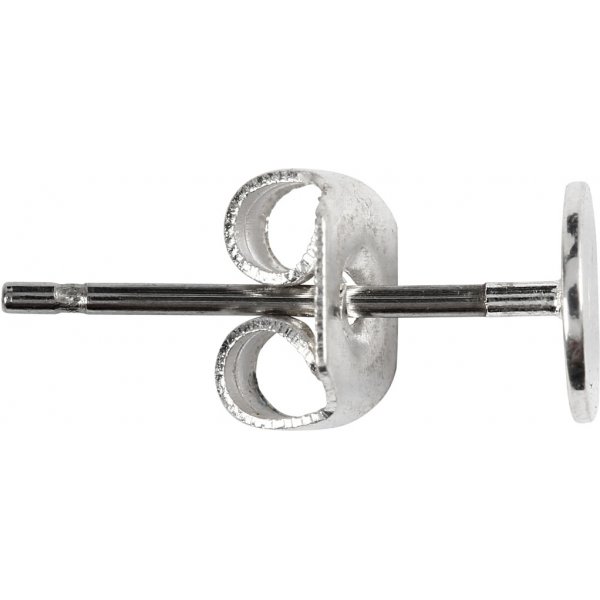 Ohrstecker mit Plättchen - versilbert - 100 Stk Ohrstecker mit Plättchen - versilbert - 100 Stk
