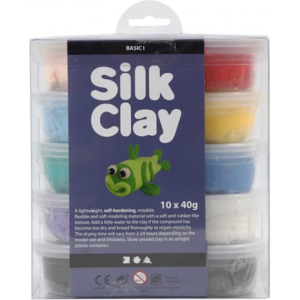 Silk Clay® - gemischte Farben - Basic 1 - 10 x 40 g Silk Clay® - gemischte Farben - Basic 1 - 10 x 40 g