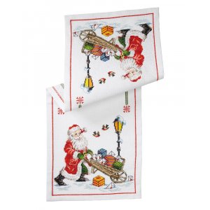 Stickset Läufer - Weihnachtsmann mit Karren Stickset Läufer - Weihnachtsmann mit Karren