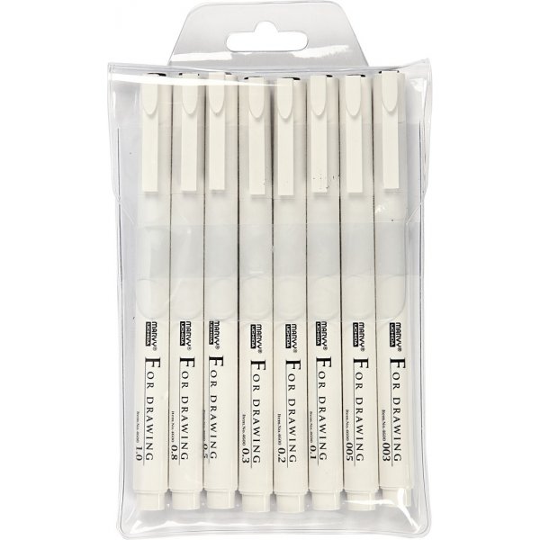 Fine Line Schreib-/Zeichentinte - Schwarz - 8 Stk Fine Line Schreib-/Zeichentinte - Schwarz - 8 Stk