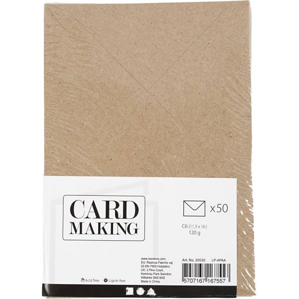 Recycelter Umschlag - Natur - 11,5 x 16 cm - 50 Stk Recycelter Umschlag - Natur - 11,5 x 16 cm - 50 Stk