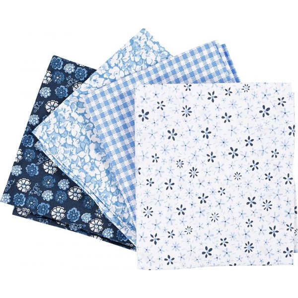 Patchworkstoff - Blau - 4 Stk