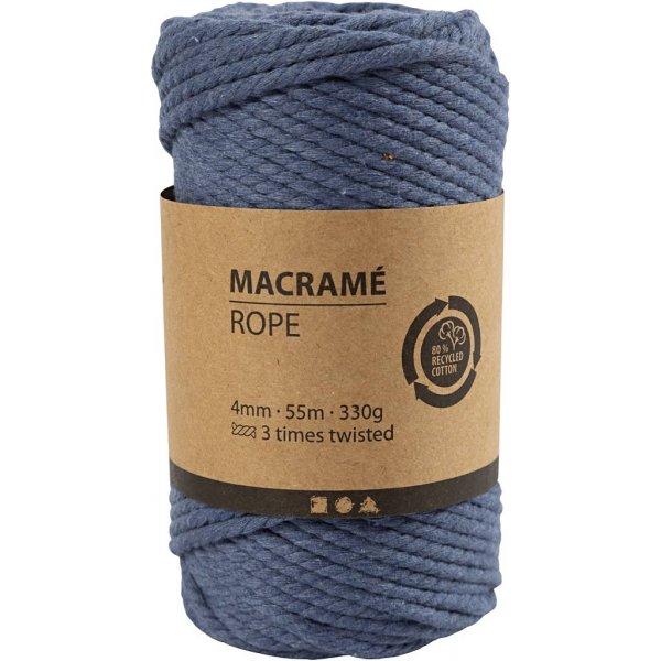 Makrameegarn - Blau - Ø4 mm - 55 m Makrameegarn - Blau - Ø4 mm - 55 m