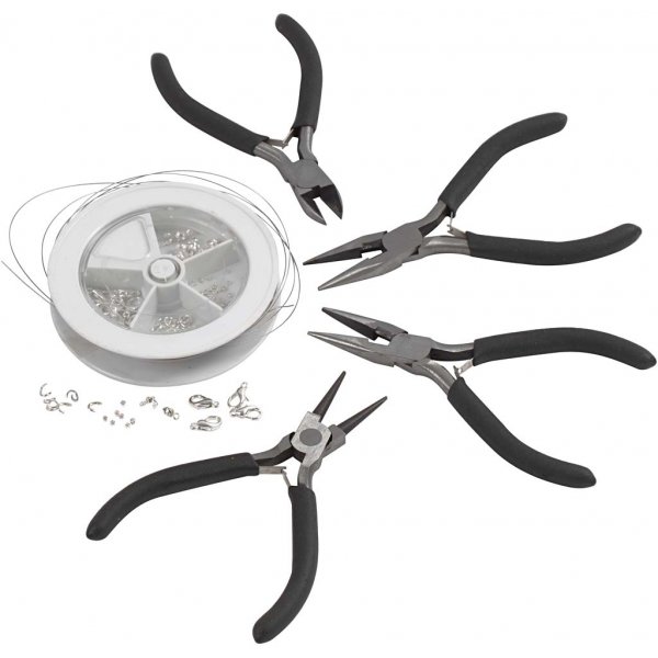 Schmuck-Starterset mit Werkzeugen - versilbert Schmuck-Starterset mit Werkzeugen - versilbert