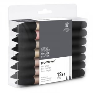Pro-Marker-Set - Winsor & Newton - Hautfarben-Set - 12+1 Stk