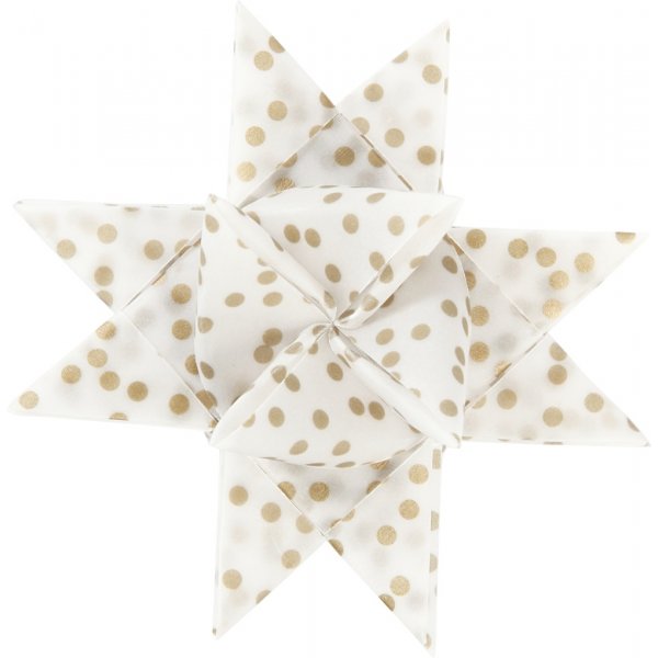 Sternstreifen - Gold - Weiß - Ø6,5+11,5 cm, 48 Streifen Sternstreifen - Gold - Weiß - Ø6,5+11,5 cm, 48 Streifen