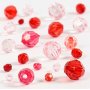 Facettierte Kunststoffperlen Harmony - gemischt - rote Harmonie - 45 g