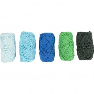 Baumwollgarn 8/4 Blau/Grün Harmony 5×50 m 5×20 g Baumwollgarn 8/4 Blau/Grün Harmony 5×50 m 5×20 g