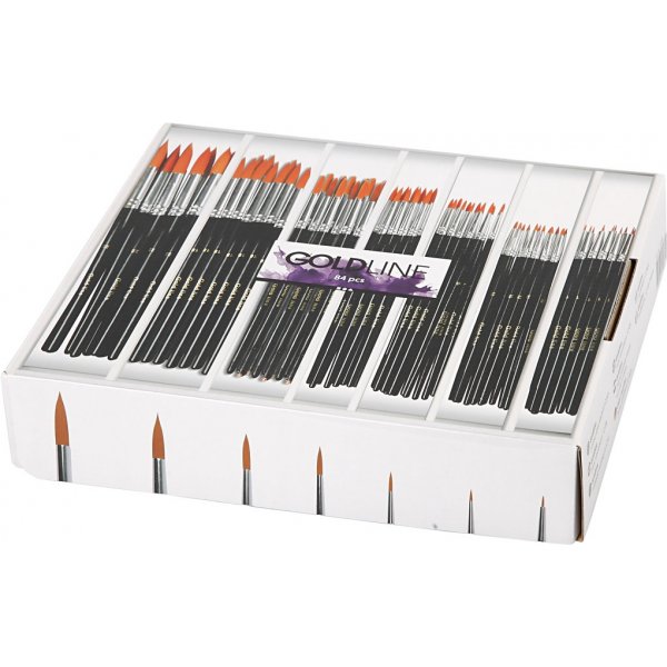 Gold Line Pinsel - Nr. 1+2+4+8+12+18+22 - rund - 7 x 12 Stk Gold Line Pinsel - Nr. 1+2+4+8+12+18+22 - rund - 7 x 12 Stk