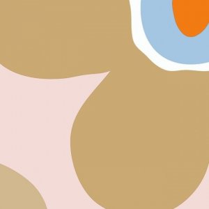 Wachstuch Gro�e Blume - Mandelbraun