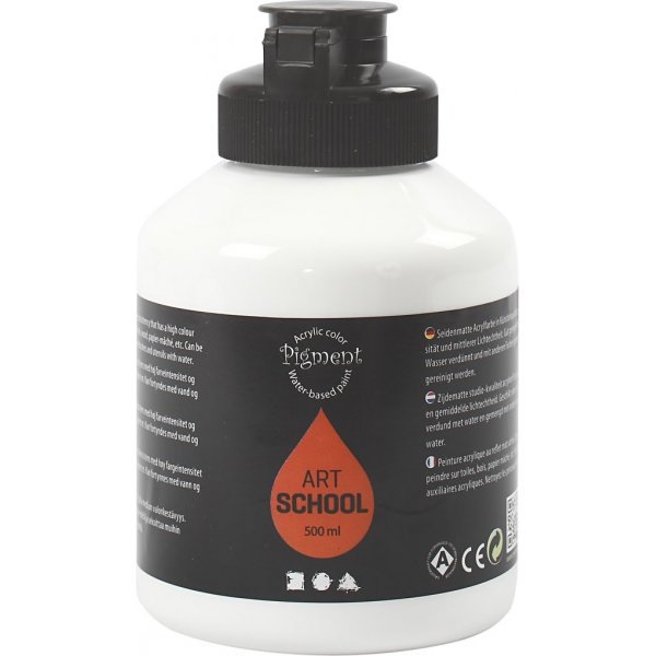 Pigment Art School - weiß - seidenmatt - deckend - 500 ml Pigment Art School - weiß - seidenmatt - deckend - 500 ml