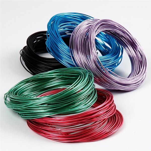 Aluminiumdraht - Ø1,5 mm - gemischte Farben - 5x20 m Aluminiumdraht - Ø1,5 mm - gemischte Farben - 5x20 m