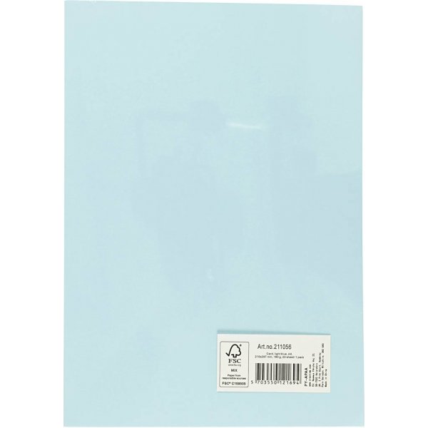 Farbiger Karton - Hellblau - A4 - 180 g - 20 Blatt Farbiger Karton - Hellblau - A4 - 180 g - 20 Blatt