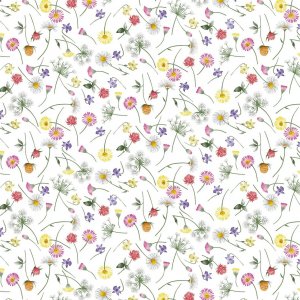 Wachstuch PVC Kleine Blumen - Rosa/Gelb Wachstuch PVC Kleine Blumen - Rosa/Gelb