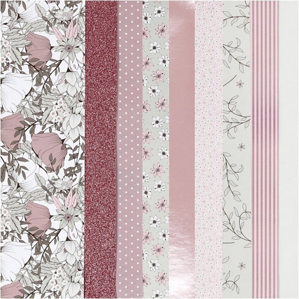 Vivi Gade Designpapier in Blöcken - Beige/Rosa - 24 Blatt Vivi Gade Designpapier in Blöcken - Beige/Rosa - 24 Blatt