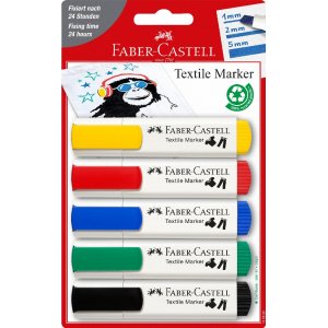 Textilmarker 5 Farben - Grundfarben Textilmarker 5 Farben - Grundfarben