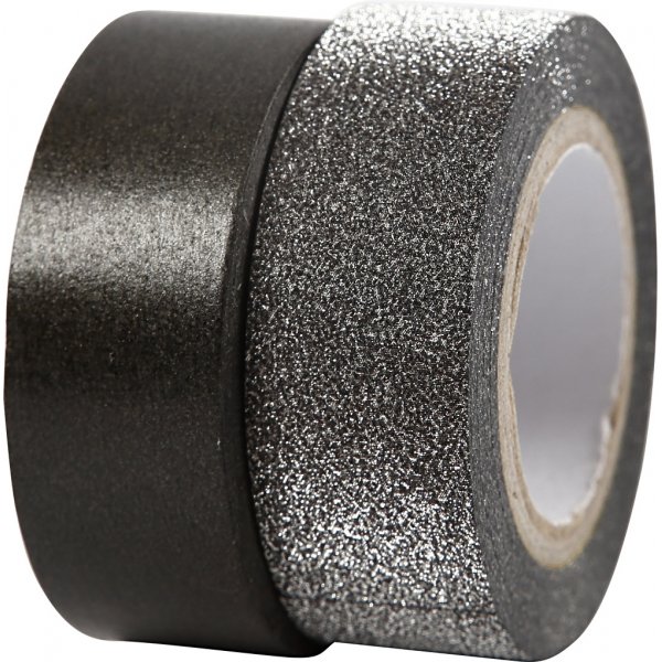 Vivi Gade Washi Tape - Schwarz/Glitzer Vivi Gade Washi Tape - Schwarz/Glitzer