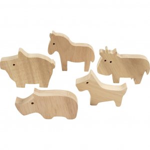 Bauernhoftiere aus Holz, 4,5-8,7 cm, 10 Stück Bauernhoftiere aus Holz, 4,5-8,7 cm, 10 Stück