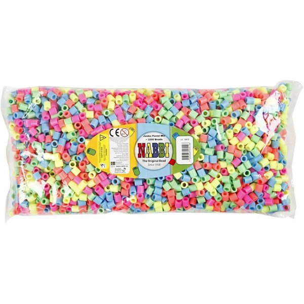 NABBI Rhrenperlen Jumbo 3200 Stck - Pastellfarben
