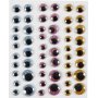 Augenroller - Hellblau - Gold - Hellrot - 54 Stk