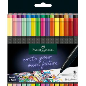 Faserstift-Set - Faber-Castell - Grip Finepen - 30 Farben Faserstift-Set - Faber-Castell - Grip Finepen - 30 Farben