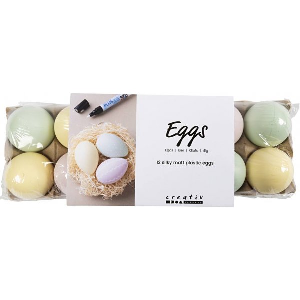 Plastikeier - Pastellfarben - 12 Stk