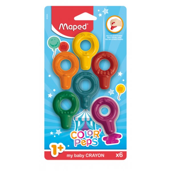 Das Buntstiftset - Maped - Baby-Kunststoffmalstifte im 6er-Pack Das Buntstiftset - Maped - Baby-Kunststoffmalstifte im 6er-Pack