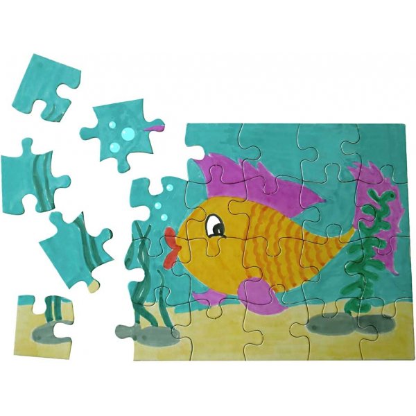 Puzzle - weiß - 15 x 21 cm - 16 Teile Puzzle - weiß - 15 x 21 cm - 16 Teile