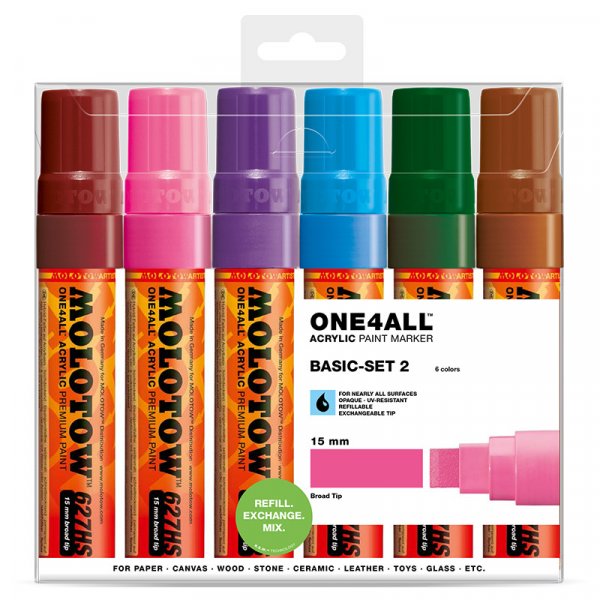 Acrylmarker One4All 15mm 6 Stifte - Basic II