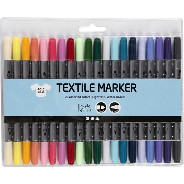Textilmarker - Komplementärfarben - 20 Stk Textilmarker - Komplementärfarben - 20 Stk