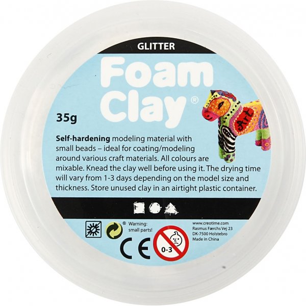 Foam Clay® - weiß - Glitzer - 35 g Foam Clay® - weiß - Glitzer - 35 g