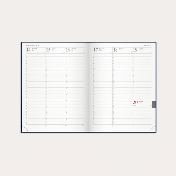 Wochenjournal 2026, Kunstleder, Dunkelblau Wochenjournal 2026, Kunstleder, Dunkelblau