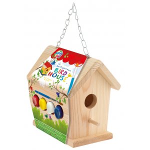 Vogelhaus inkl. Farbe und Pinsel