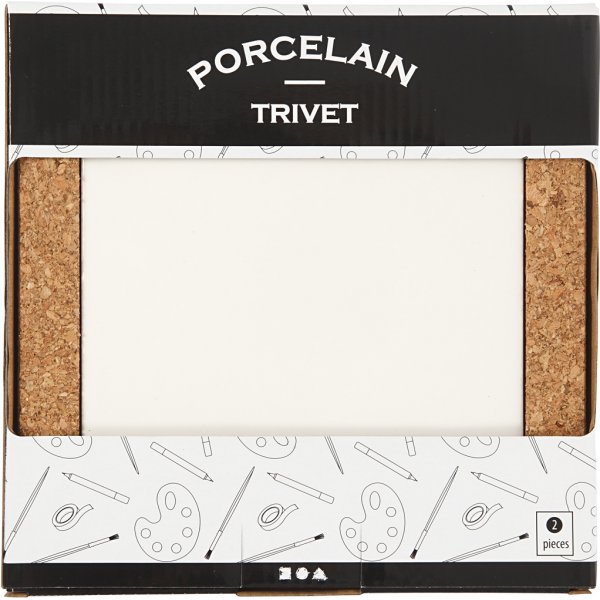 Untersetzer mit Korkrahmen - weiß - 2 Stk Untersetzer mit Korkrahmen - weiß - 2 Stk