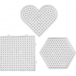 Perlenteller - klar - Herzen - Sechseck - Quadrate - JUMBO - 6 Stk Perlenteller - klar - Herzen - Sechseck - Quadrate - JUMBO - 6 Stk